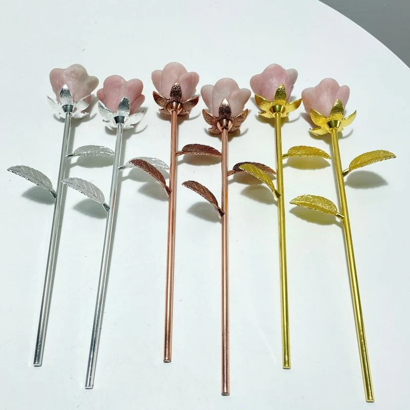 3 Color Pink Opal Rose Flower Carving Wholesale #2 Shape - Image 6