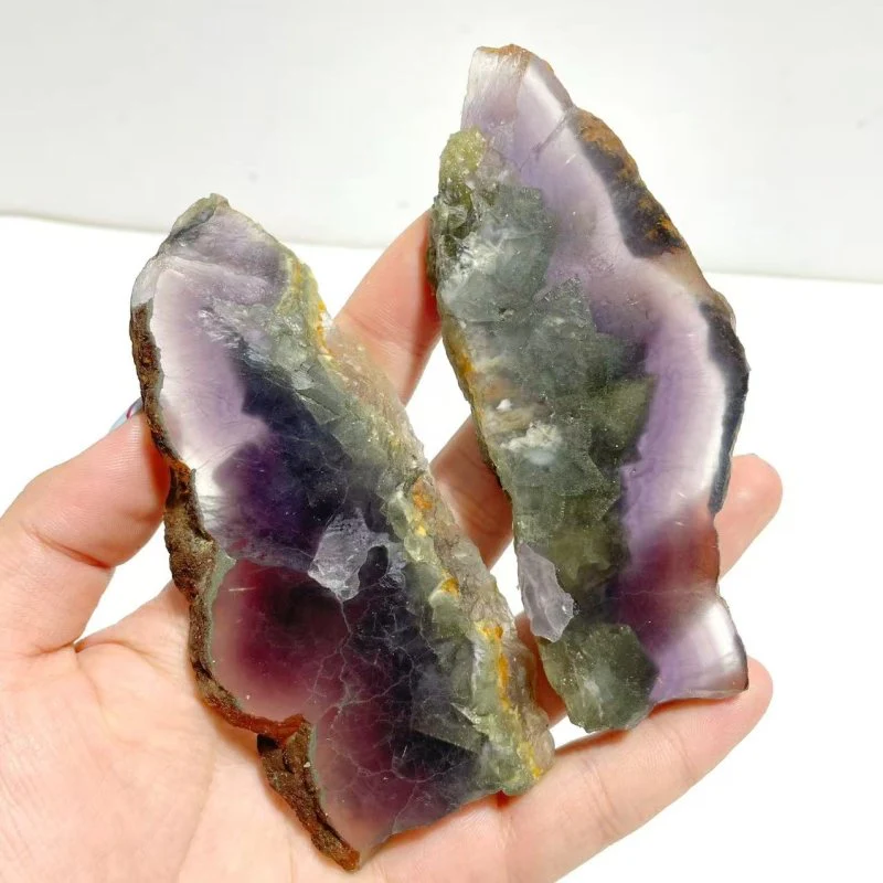 3 Pairs Fluorite Mixed Pyrite Butterfly Wing With Stand #5 - Image 3