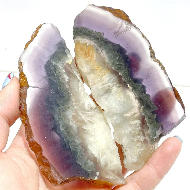 3 Pairs Fluorite Mixed Pyrite Butterfly Wing With Stand #6 - Image 8