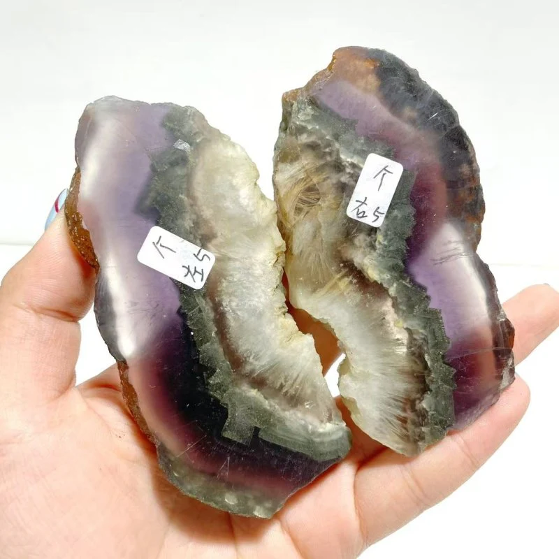 3 Pairs Fluorite Mixed Pyrite Butterfly Wing With Stand #7 - Image 7