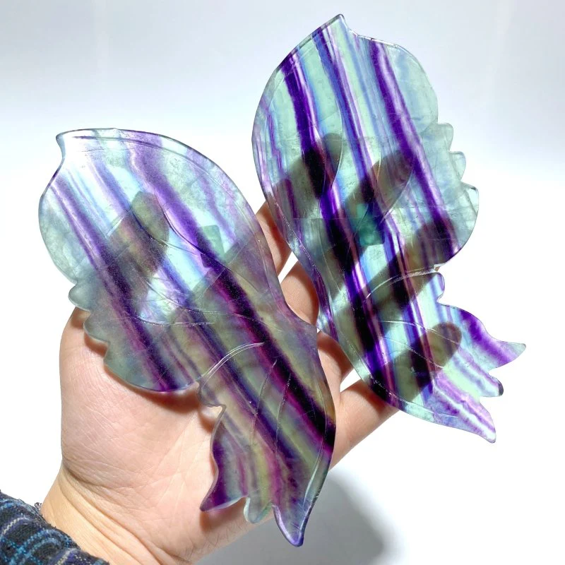 Fluorite Symmetry Butterfly Wing With Stand - Image 5