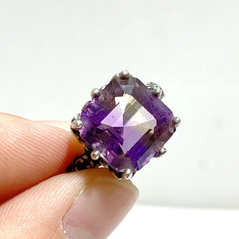 6 Pieces Ametrine Sugar Cube 925 Silver Ring - Image 2