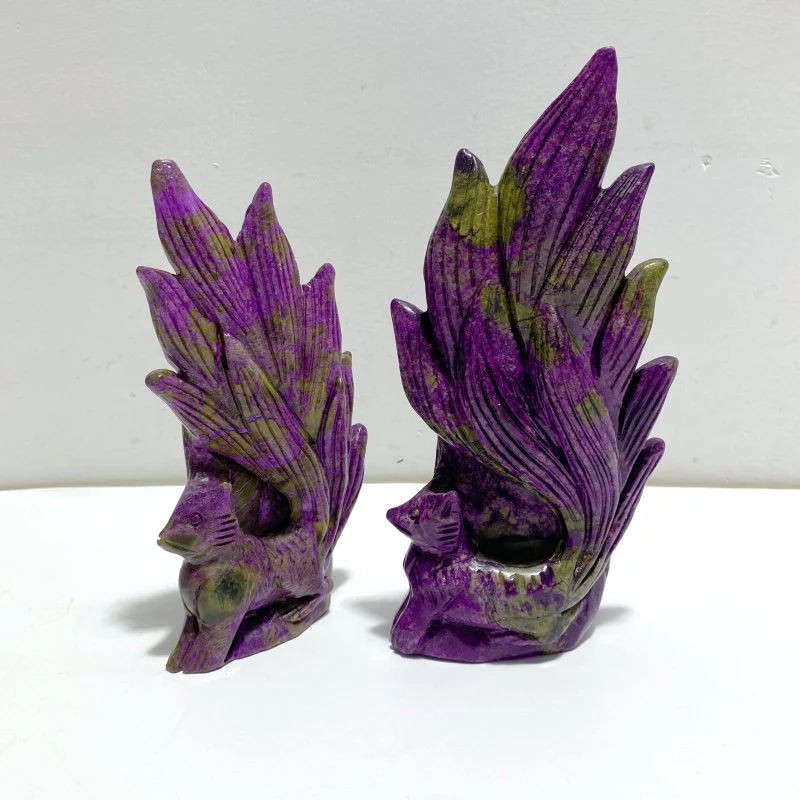 3 Pieces Atlantisite Nine-tailed Foxes Carving - Image 5