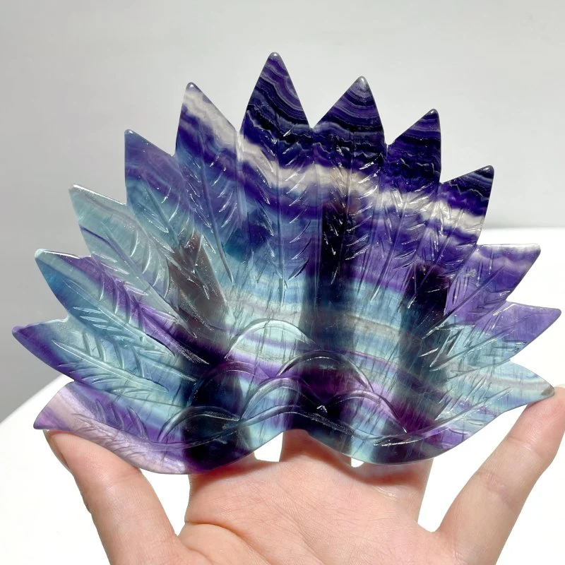 3 Pieces Beautiful Peacock With Stand Carving Fluorite Golden Hematoid Quartz - Image 6