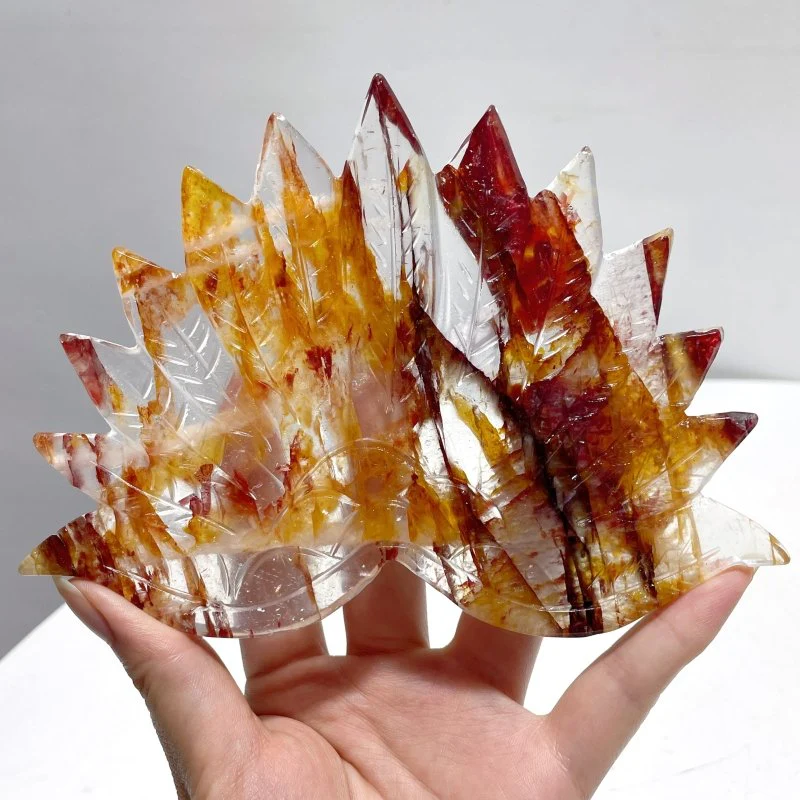 3 Pieces Beautiful Peacock With Stand Carving Fluorite Golden Hematoid Quartz - Image 7