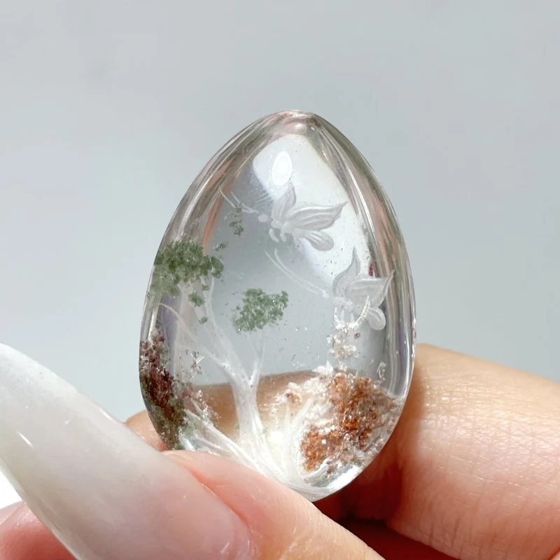5 Pieces Butterfly Garden Quartz Inner Scene Carving