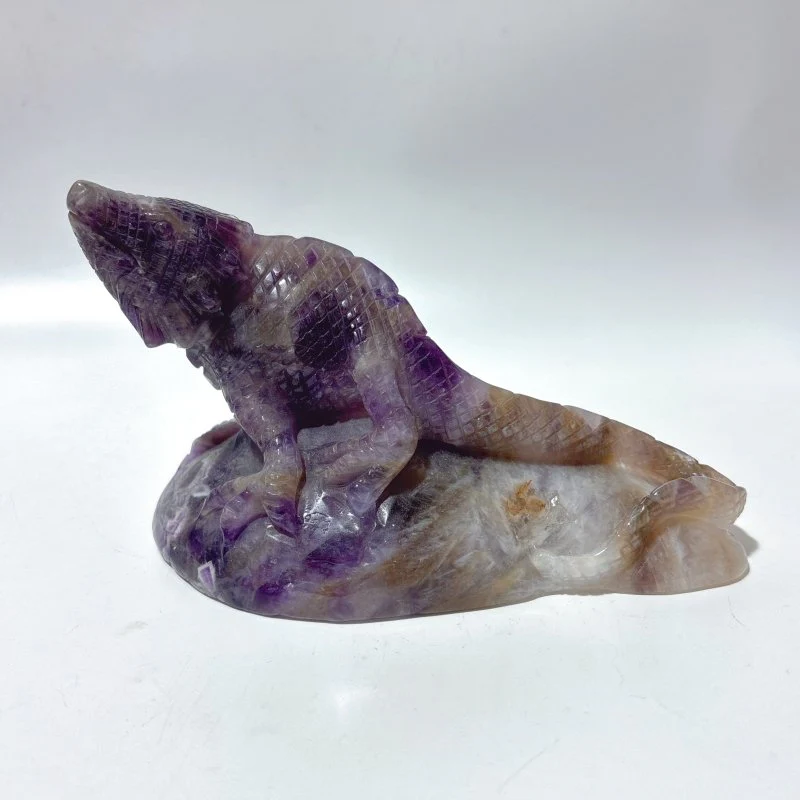 3 Pieces Chevron Amethyst Lizard Carving - Image 4