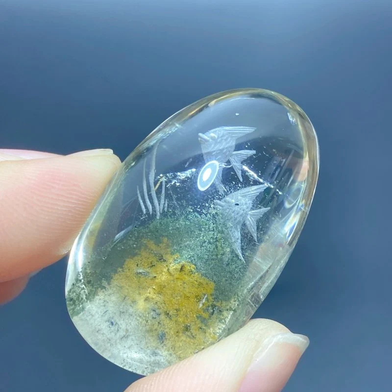 3 Pieces Fish Garden Quartz Inner Scene Carving - Image 3