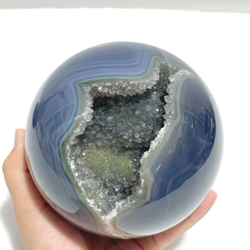 4 Pieces Geode Druzy Agate Spheres Ball - Image 3