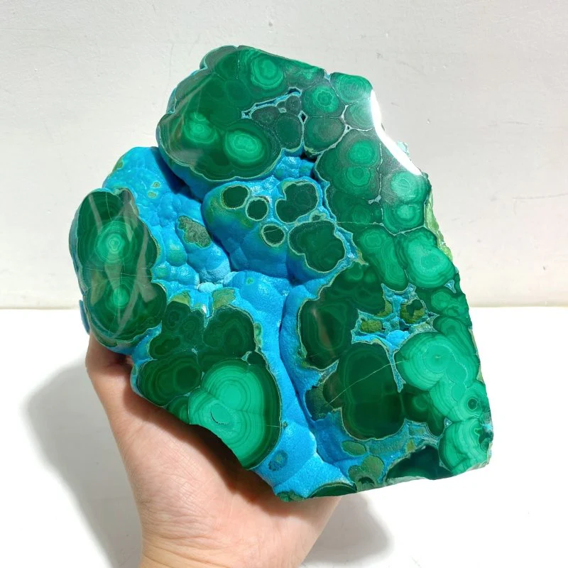 2 Pieces High Quality Beautiful Chrysocolla Mixed Malachite Slab Specimen #10 - Image 3
