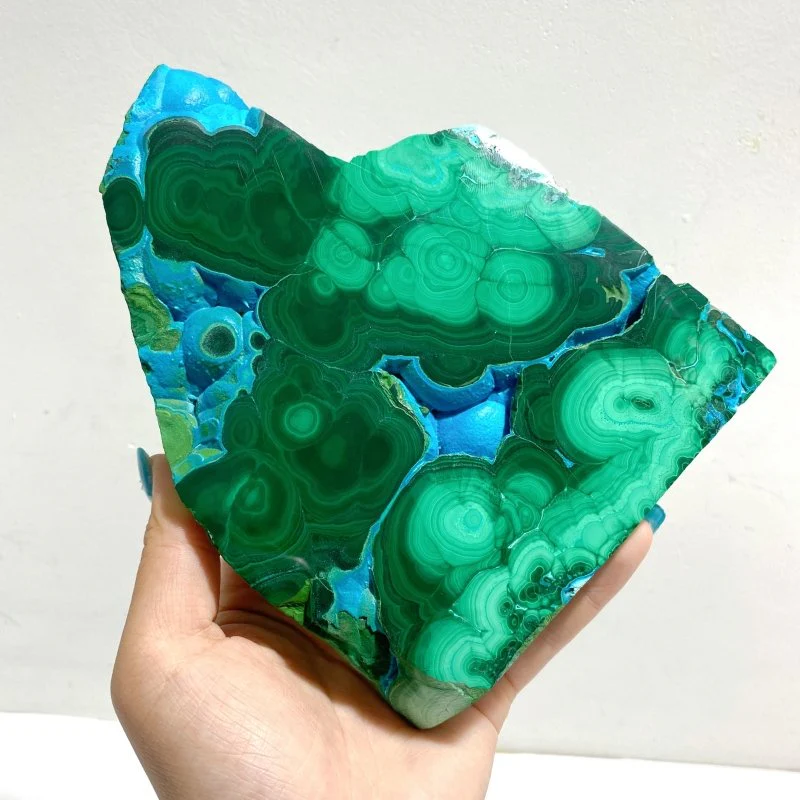2 Pieces High Quality Beautiful Chrysocolla Mixed Malachite Slab Specimen #10 - Image 4