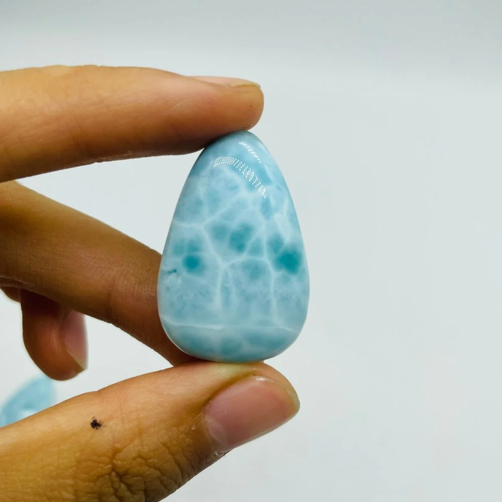3 Pieces High Quality Larimar Waterdrop Shape Pendant Dominican Republic Larimar - Image 3