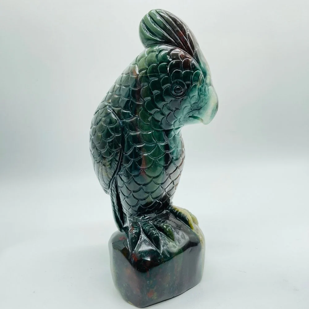 3 Pieces Large Ocean Jasper Parrot Carving - Image 2
