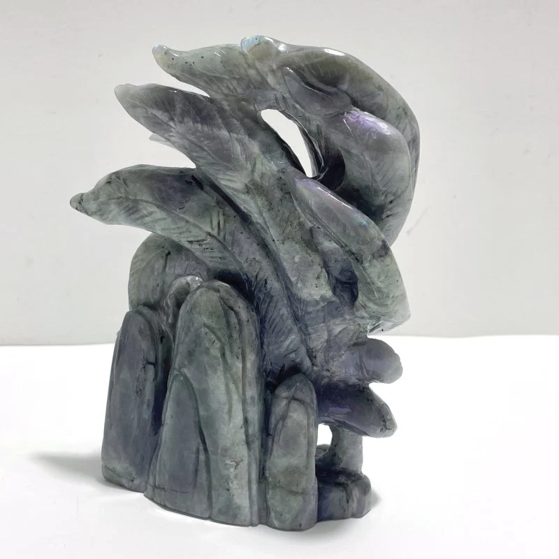 3 Pieces Labradorite Nine-tailed Fox Carving - Image 8