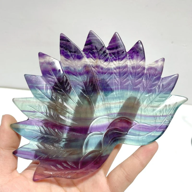 2 Pieces Peacock Crystal Carving With Stand Fluorite Ruby In Kyanite - Image 5