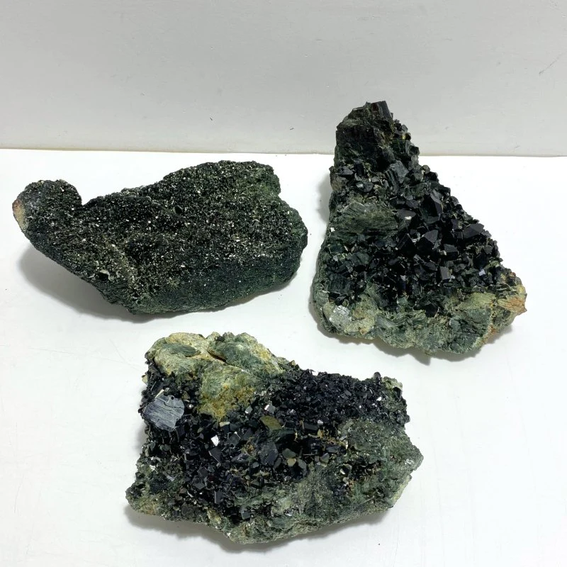 3 Pieces Raw Epidote Stone Specimen - Image 2