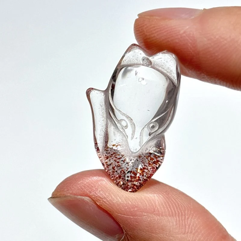 3 Pieces Super 7 Strawberry Quartz Fox Pendant - Image 3