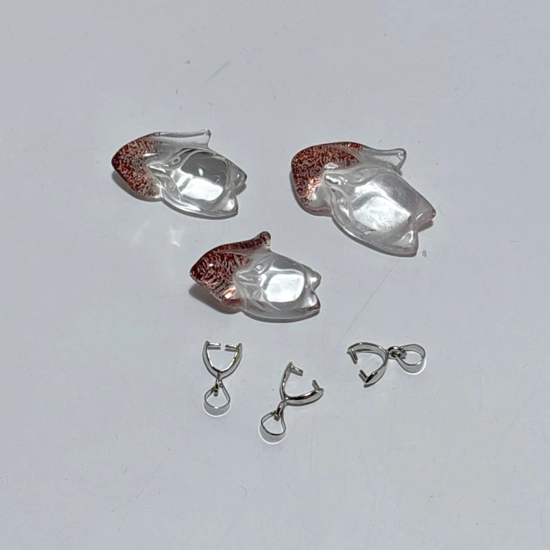 3 Pieces Super 7 Strawberry Quartz Fox Pendant - Image 6