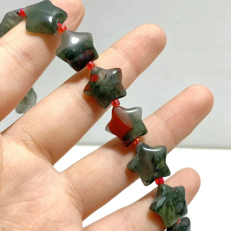 3 Types 1.5CM Drilled Star DIY Beads Strands Wholesale Dragon Blood Stone Labradorite - Image 6