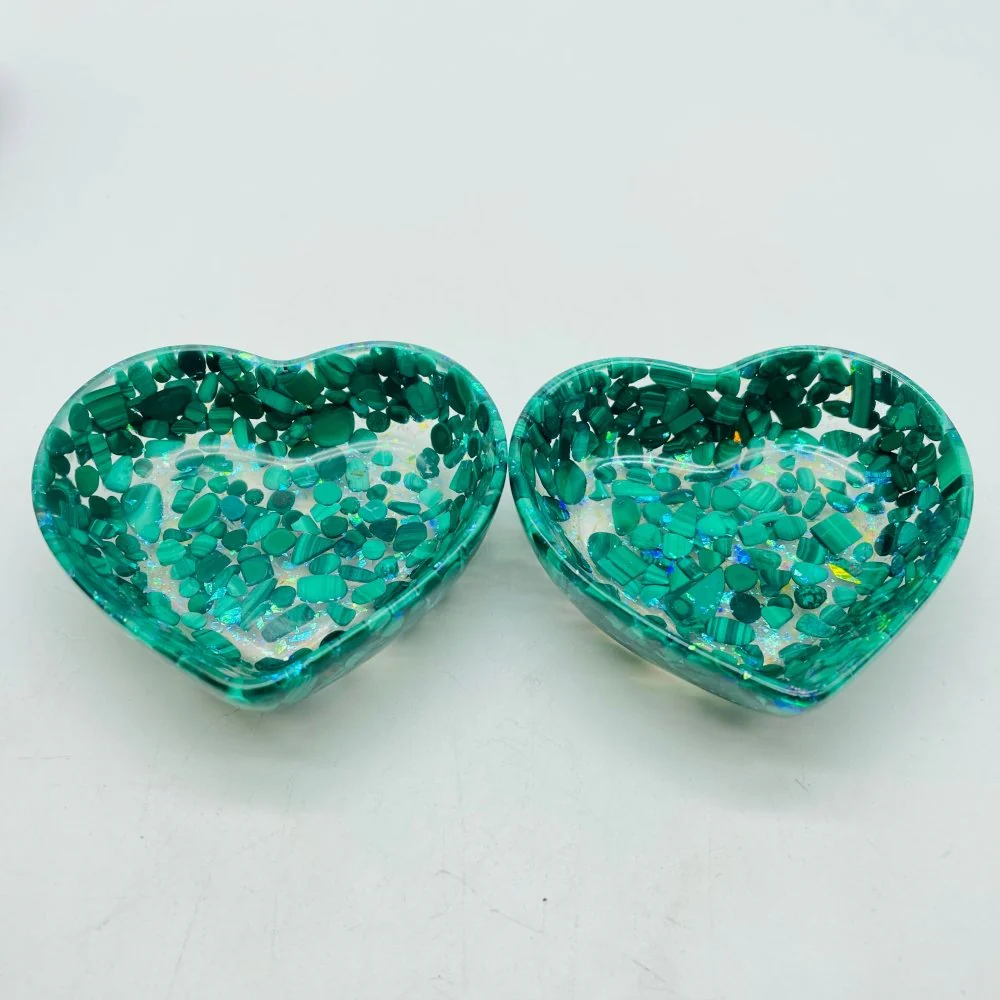 6 Types Resin Amethyst&Garnet Malachite Chips Gravel Heart Bowl Wholesale - Image 3