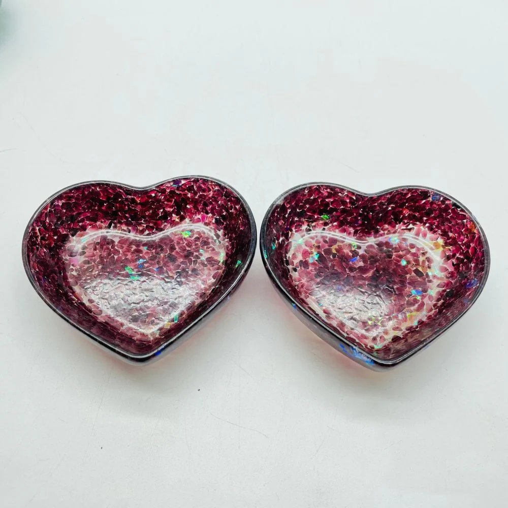 6 Types Resin Amethyst&Garnet Malachite Chips Gravel Heart Bowl Wholesale - Image 4