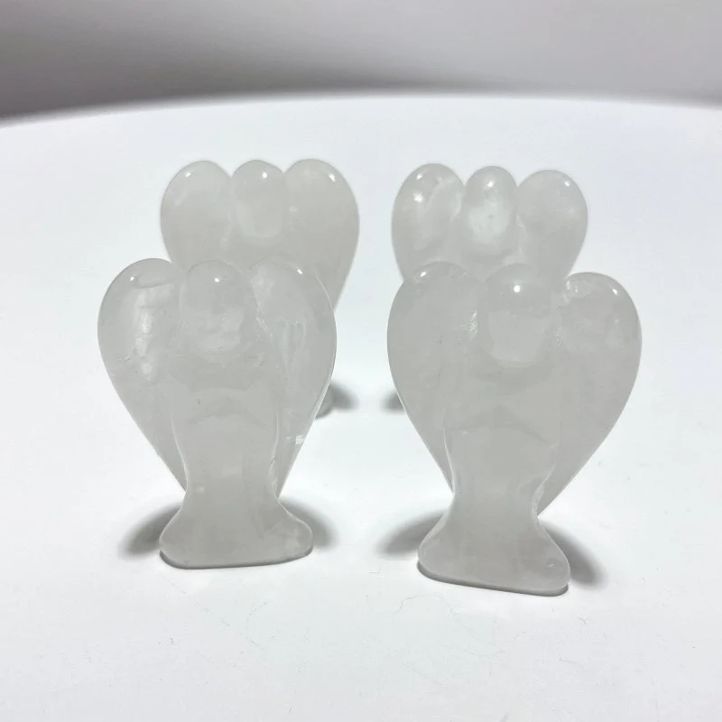 3 Types 2inch Angel Carving Wholesale Clear Quartz & Rose Quartz - Image 3