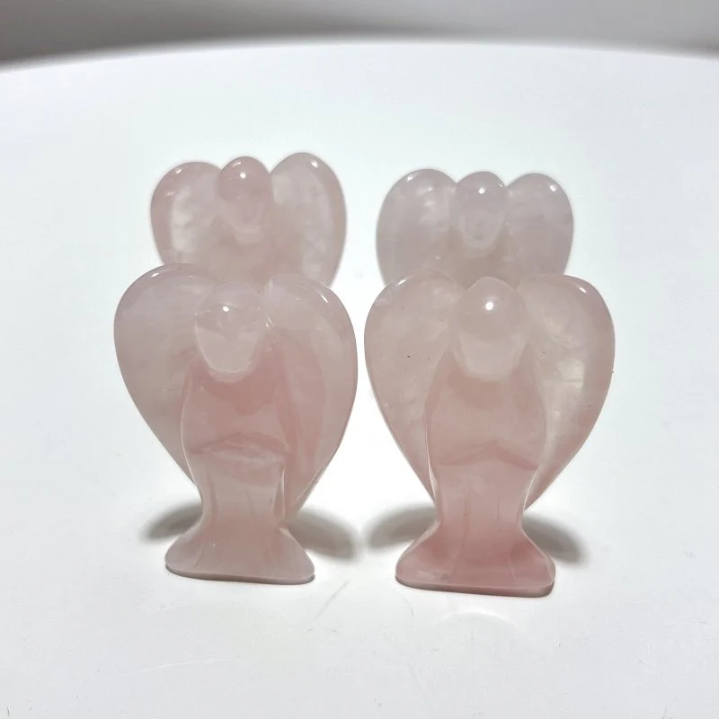 3 Types 2inch Angel Carving Wholesale Clear Quartz & Rose Quartz - Image 4