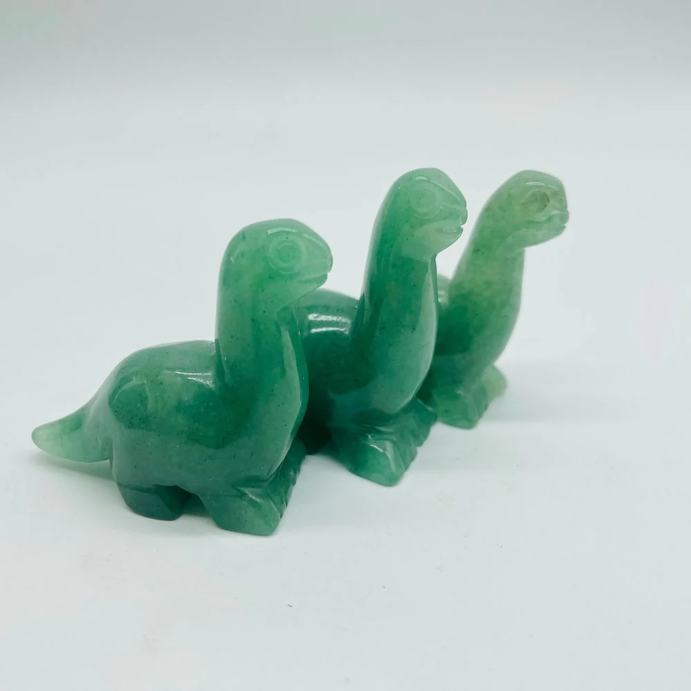 3 Types Stone Dinosaur Chevron Amethyst & Green Aventurine Carving Wholesale - Image 2