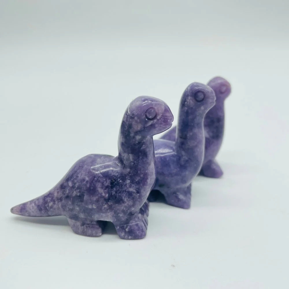 3 Types Stone Dinosaur Chevron Amethyst & Green Aventurine Carving Wholesale - Image 3