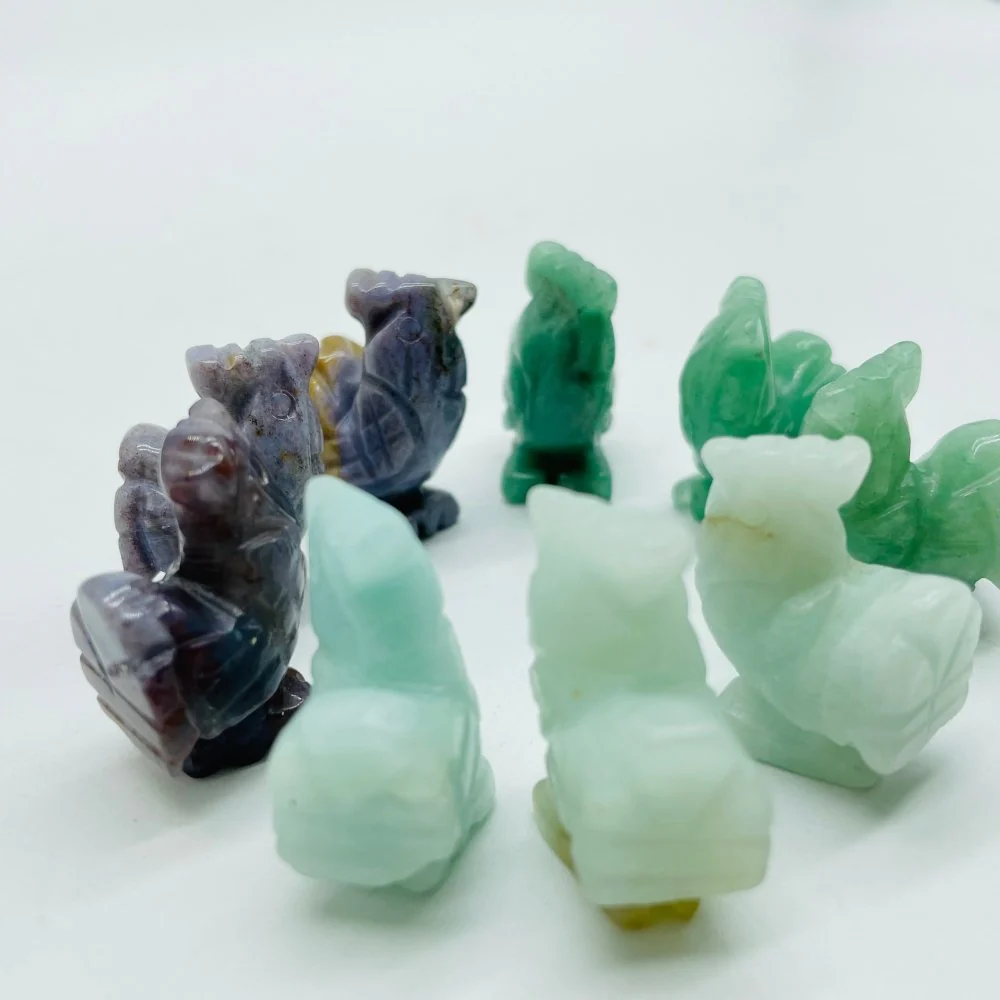 3Types Mini Rooster Chicken Carving Wholesale Caribbean&Green Aventurine - Image 3