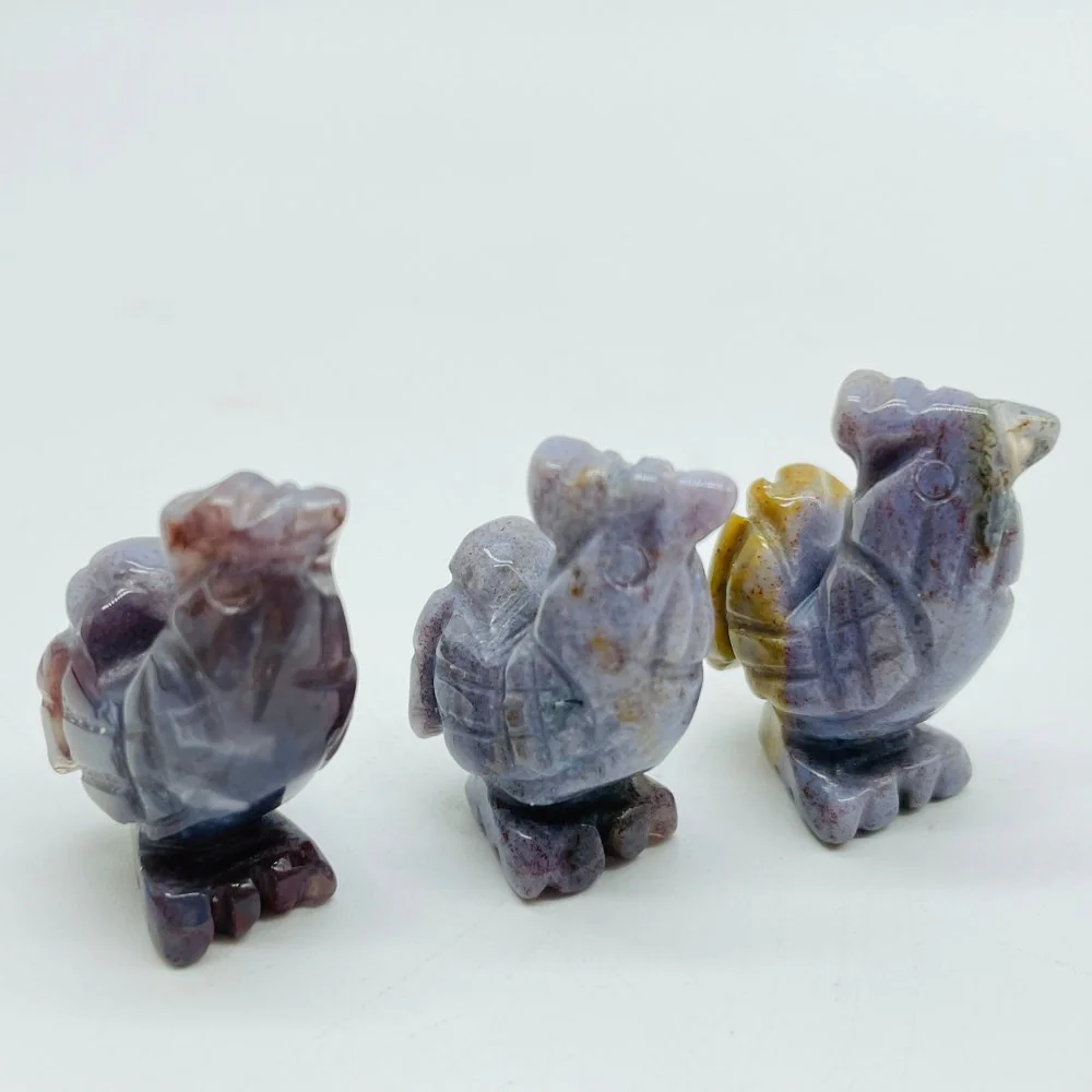 3Types Mini Rooster Chicken Carving Wholesale Caribbean&Green Aventurine - Image 4