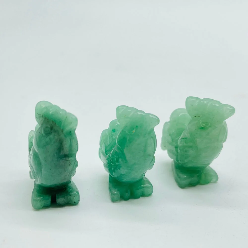 3Types Mini Rooster Chicken Carving Wholesale Caribbean&Green Aventurine - Image 5