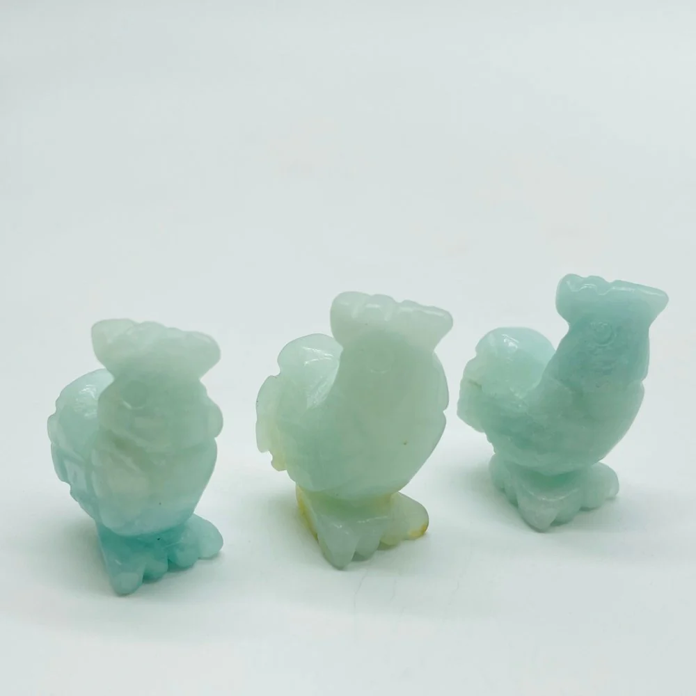 3Types Mini Rooster Chicken Carving Wholesale Caribbean&Green Aventurine - Image 6