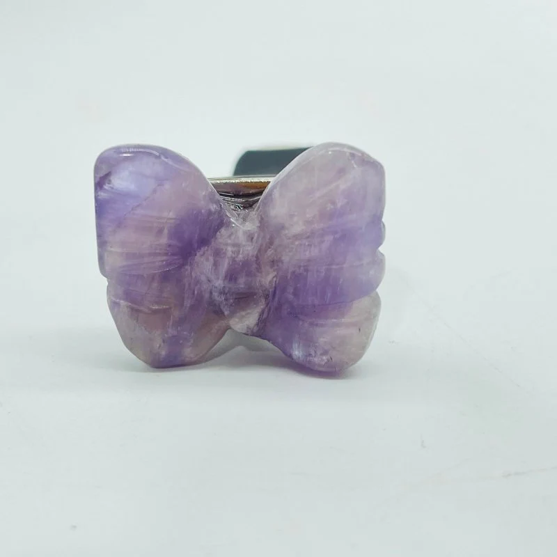 Butterfly Crystal Car Air Vent Clips Car Accessories Rose Quartz Red Jasper - Image 4