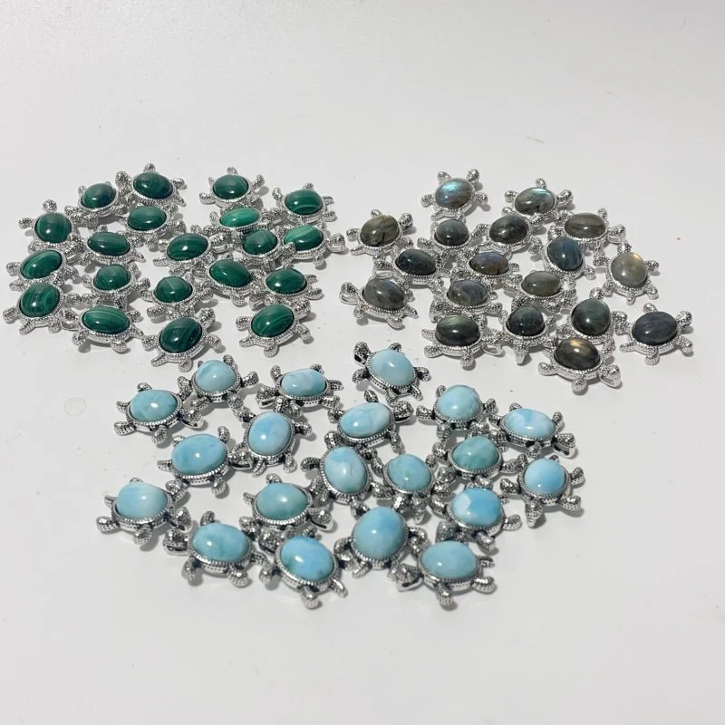 4 Types Cute Turtle Pendant Wholesale Larimar Labradorite