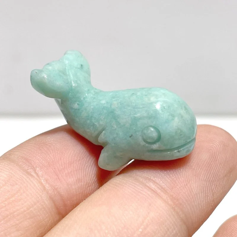 3 Types Whale carving Wholesale Crazy Agate Amazonite Moss Agate