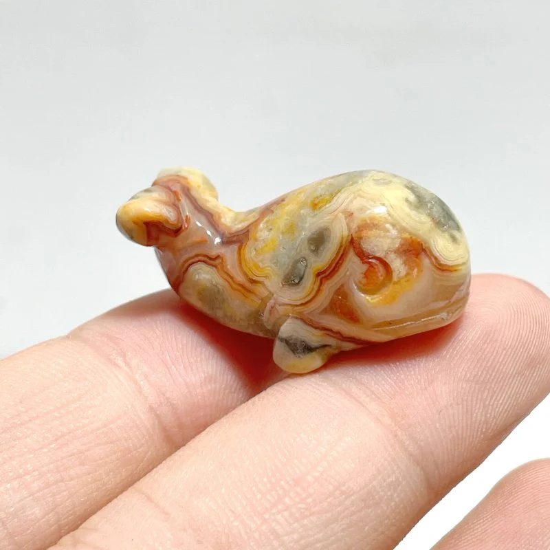 3 Types Whale carving Wholesale Crazy Agate Amazonite Moss Agate - Image 2