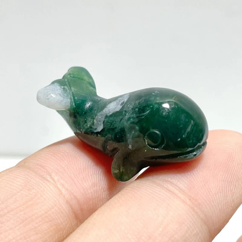 3 Types Whale carving Wholesale Crazy Agate Amazonite Moss Agate - Image 3