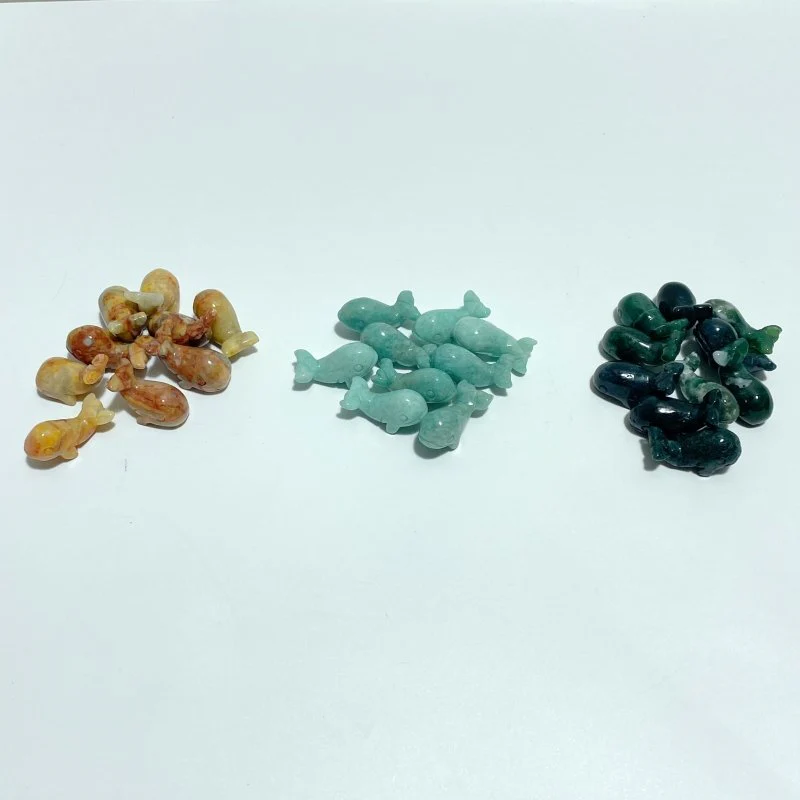 3 Types Whale carving Wholesale Crazy Agate Amazonite Moss Agate - Image 4