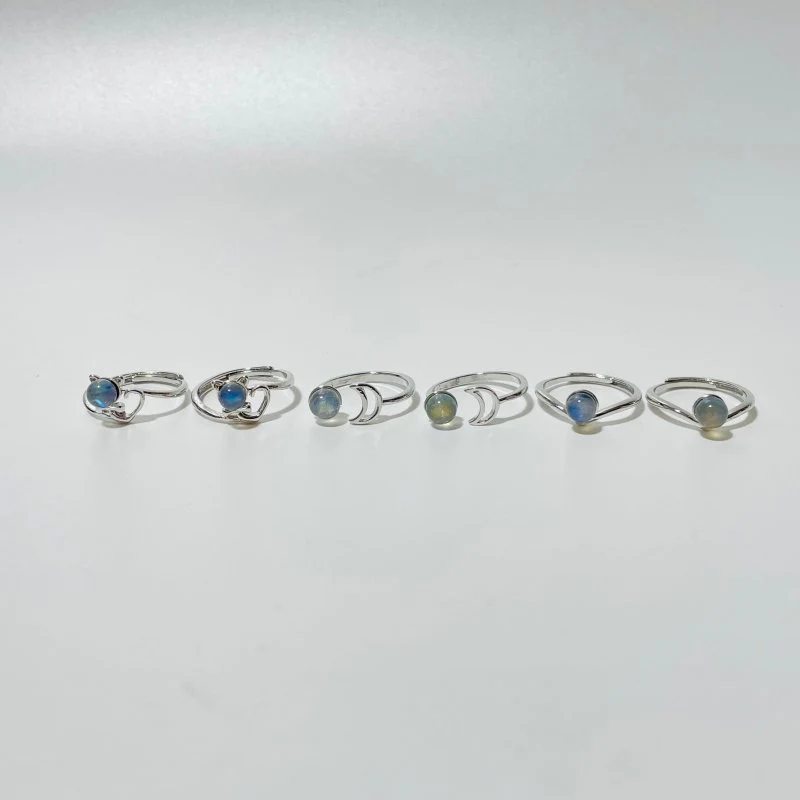 3 Types Labradorite Ring Moon Cat Crown Shape - Image 3