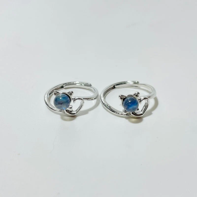 3 Types Labradorite Ring Moon Cat Crown Shape - Image 5