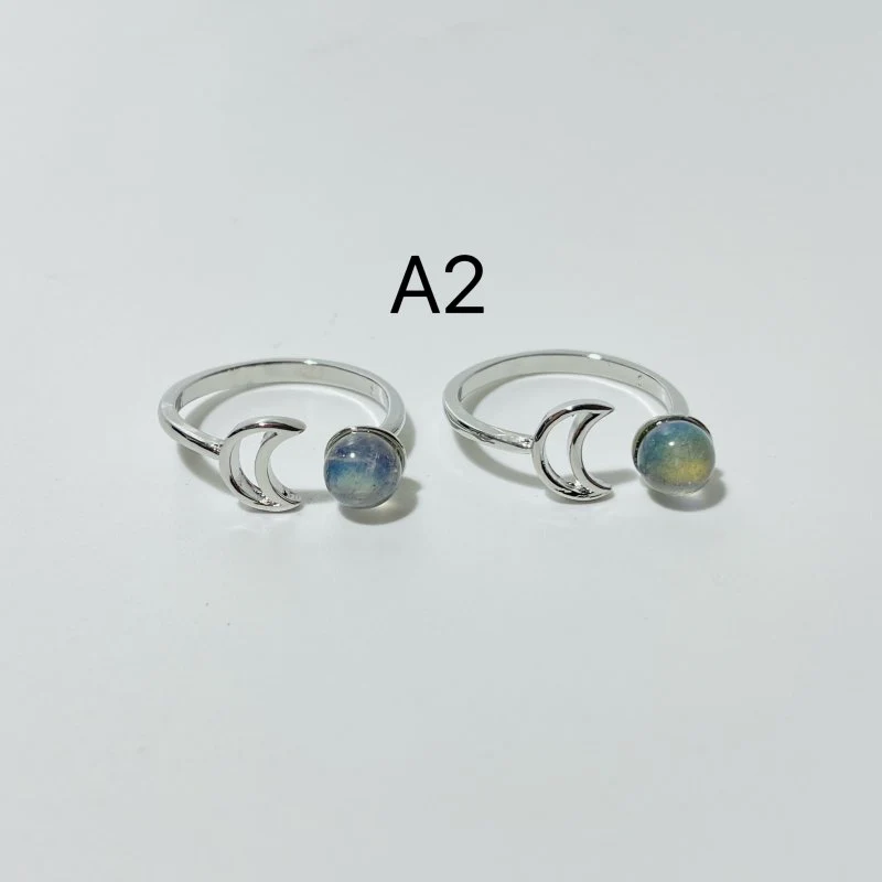 3 Types Labradorite Ring Moon Cat Crown Shape - Image 9
