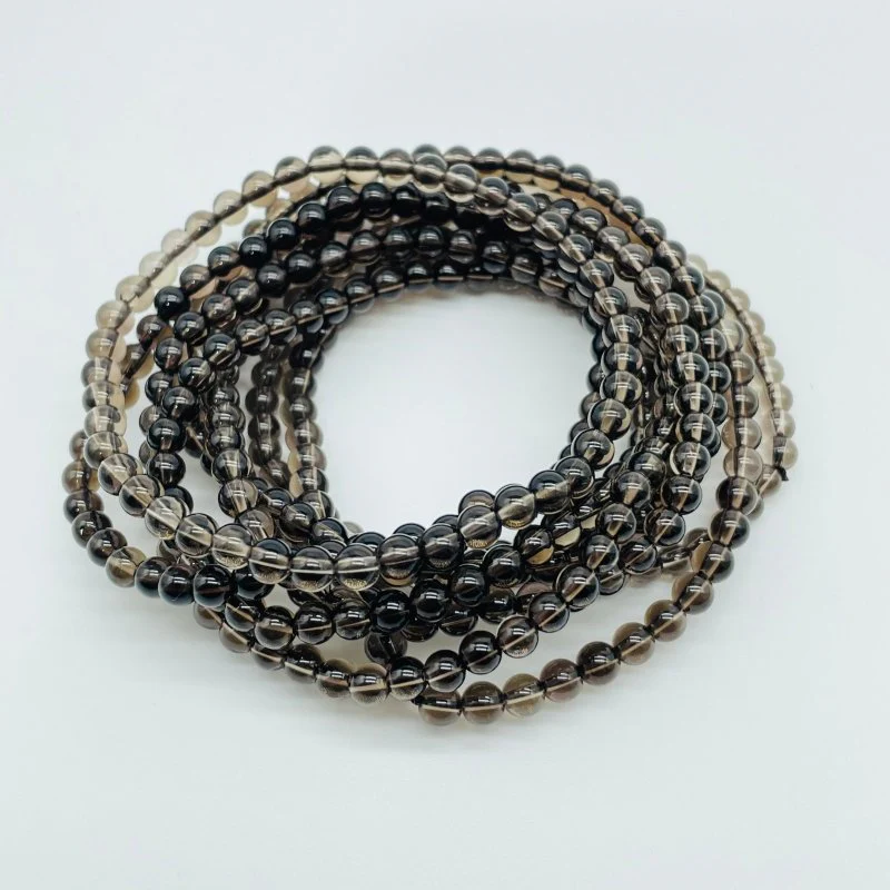 3 Types Mini Beads 4mm Bracelet Wholesale Clear Quartz Gold Tiger Eye Smoky Quartz - Image 2