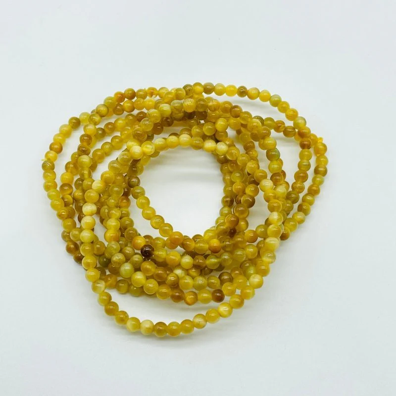 3 Types Mini Beads 4mm Bracelet Wholesale Clear Quartz Gold Tiger Eye Smoky Quartz - Image 3