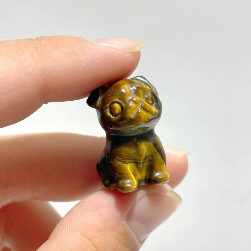 3 Types Mini Dog Carving  Wholesale Tiger Eye Sodalite Dalmatian