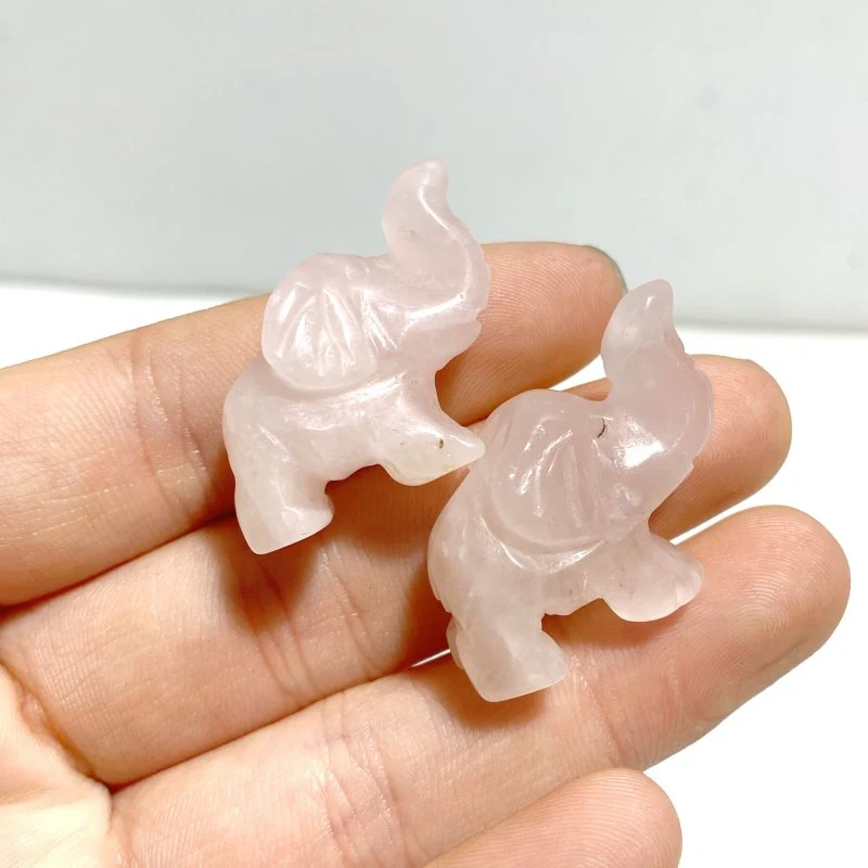 3 Types Mini Elephant Carving Wholesale Rose Quartz Mookaite Ocean Jasper - Image 7