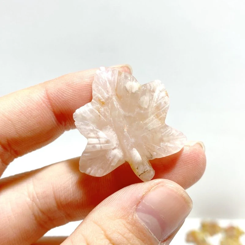 3 Types Mini Maple Leaves Carving Wholesale Sakura Flower Agate Crazy Agate - Image 5