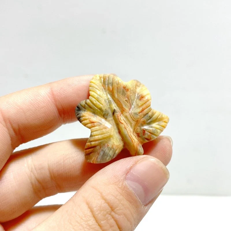 3 Types Mini Maple Leaves Carving Wholesale Sakura Flower Agate Crazy Agate - Image 6