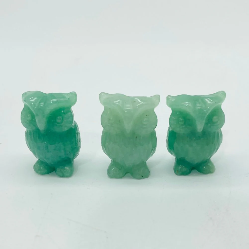 3 Types Mini Owl Carving Wholesale Green Aventurine & Red Obsidian - Image 6