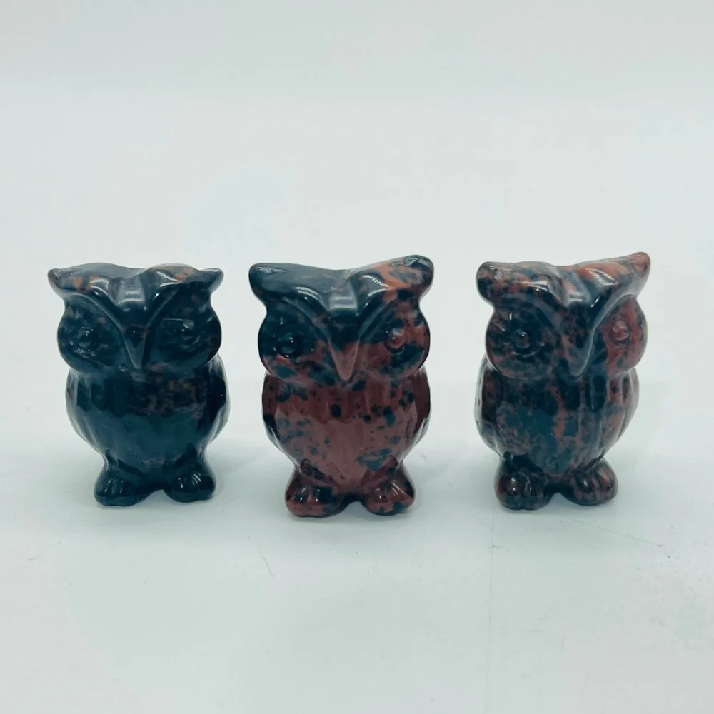 3 Types Mini Owl Carving Wholesale Green Aventurine & Red Obsidian - Image 7